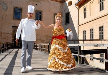 Edible Cream Puff Wedding Dress